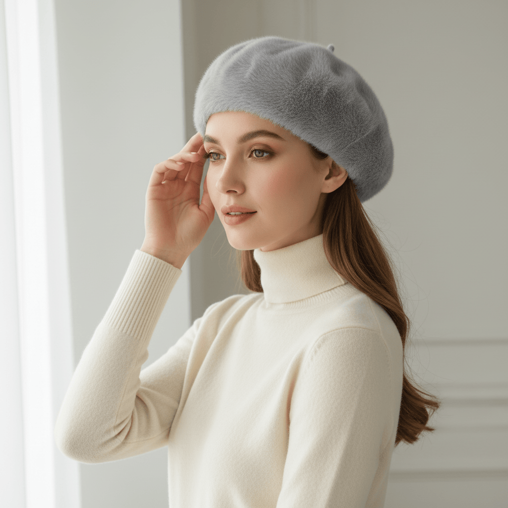 Béret Basque Femme Fourrure Image