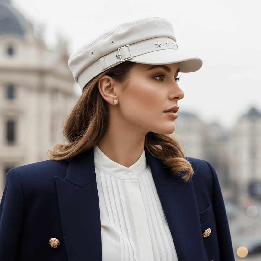 Béret Casquette Gavroche Femme Étoile Luxe Image