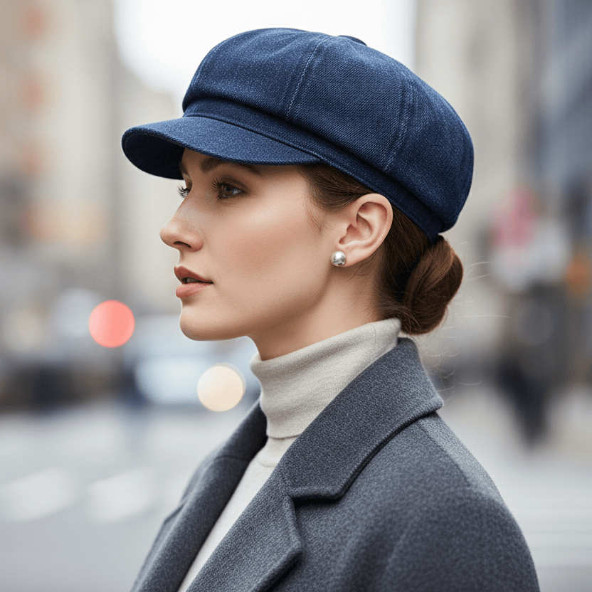 Béret Casquette Gavroche Unisexe Denim Image