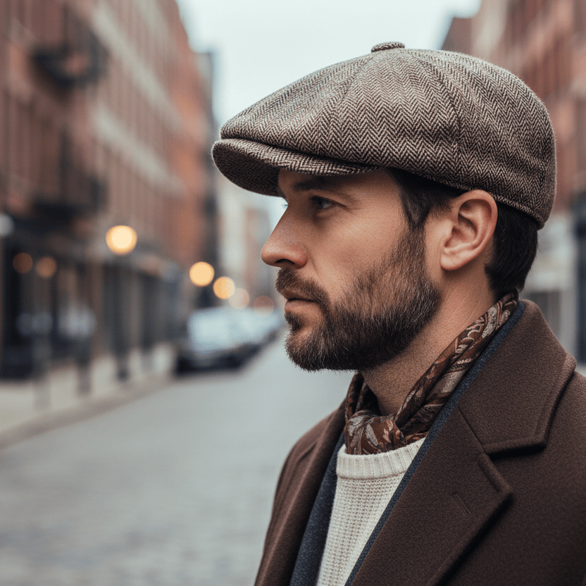 Béret Coton Homme Rétro Urbain Image
