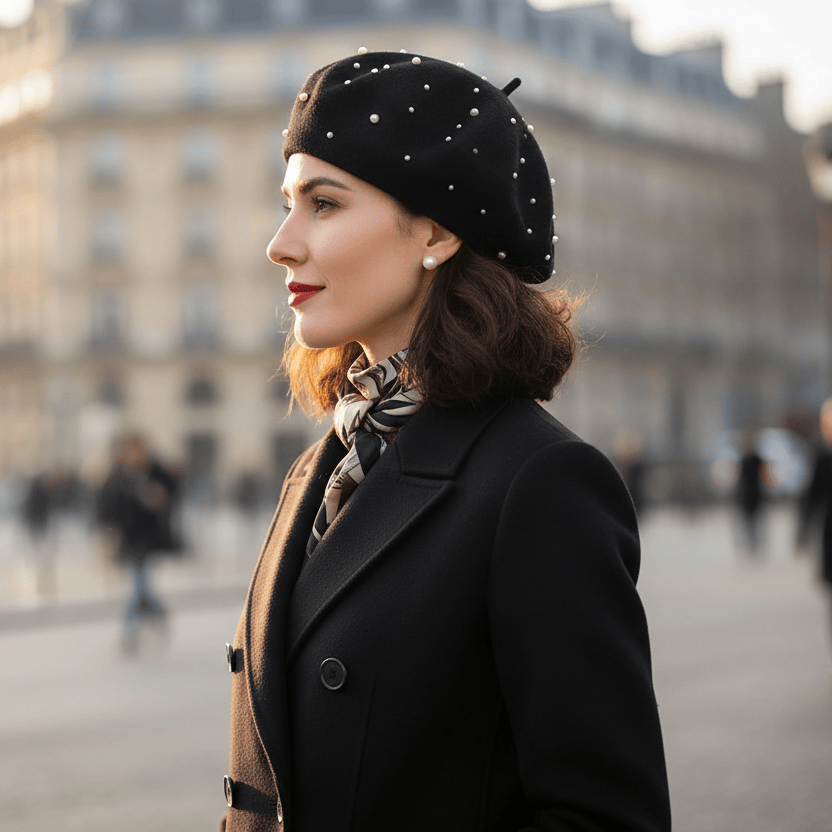 Béret Femme Scintillant Luxe Image