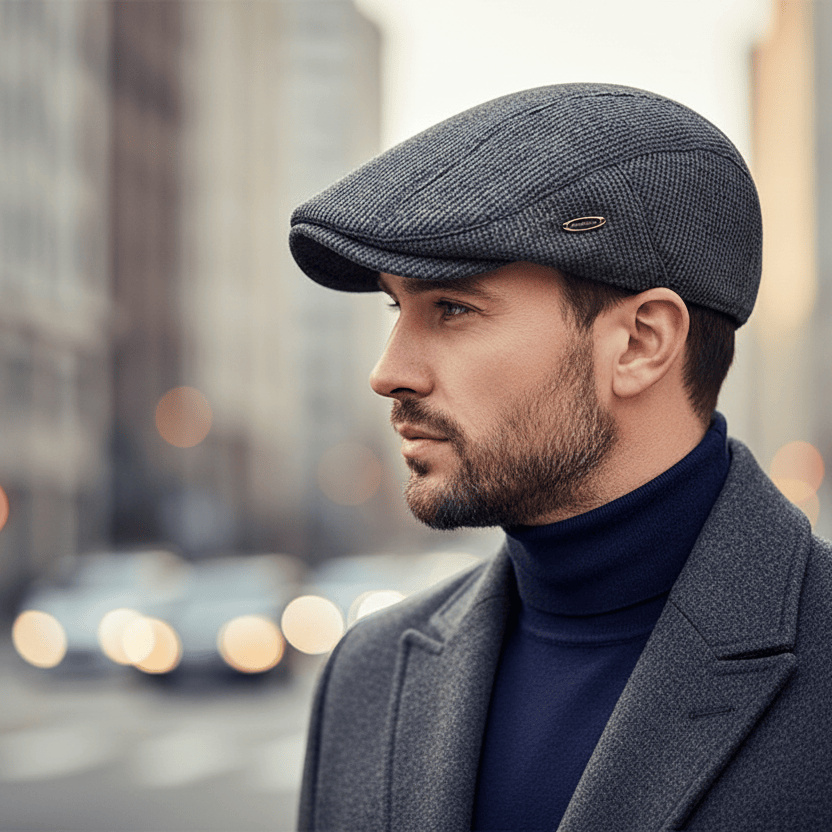Béret Homme Classique en Laine Texturé Image