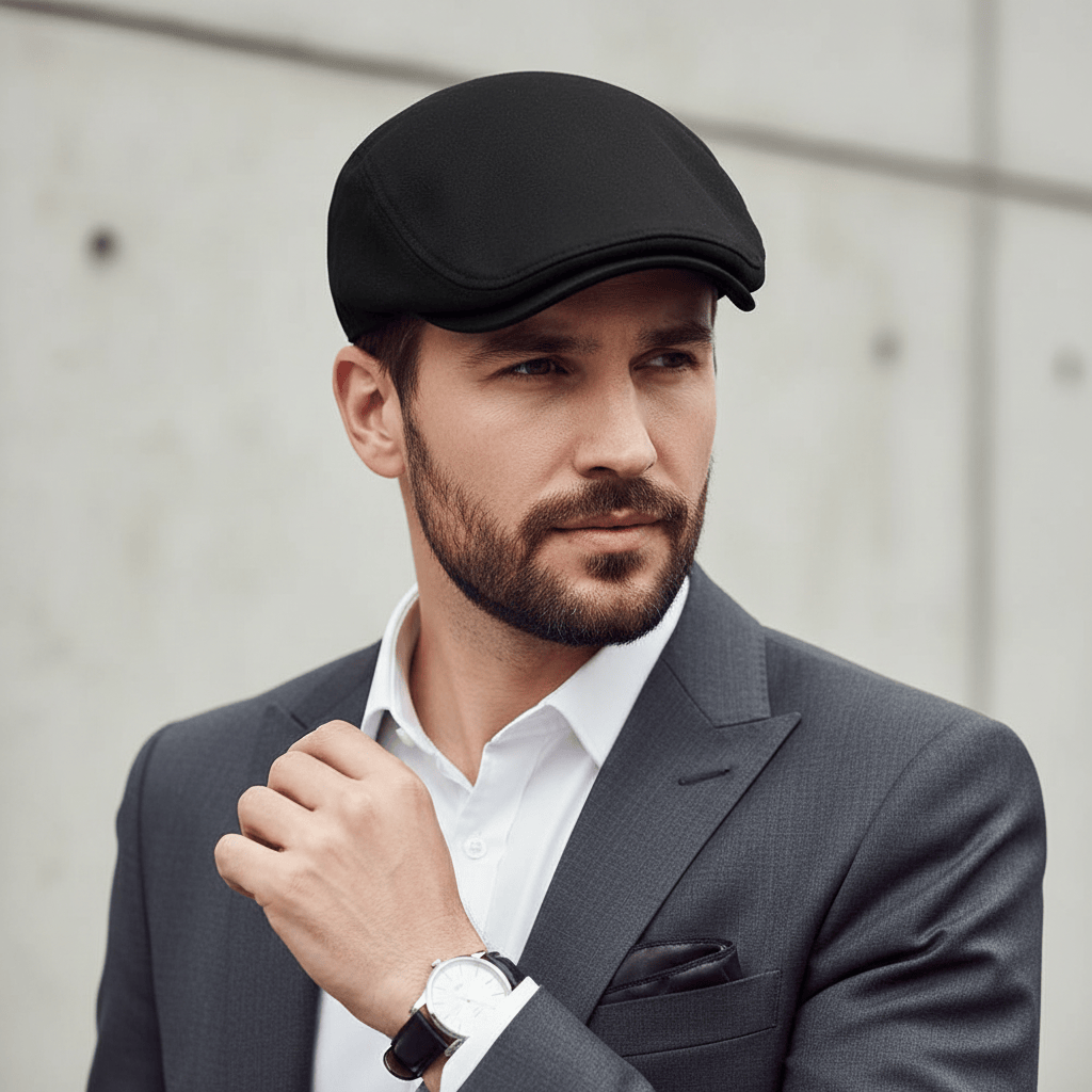 Béret Homme Élégance Urbaine Image