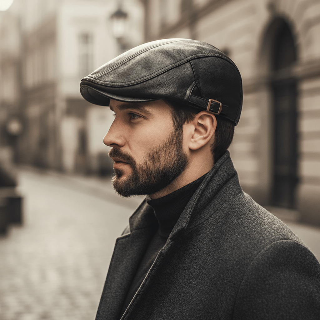 Béret Homme en Cuir Image