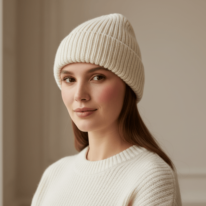 Bonnet Femme Ample Épais en Tricot Image