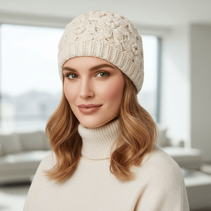 Bonnet Femme Crocheté Léger
