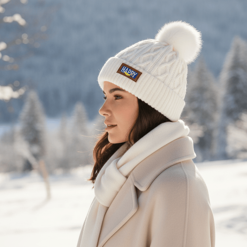 Bonnet Hiver avec Pompon Doux Image