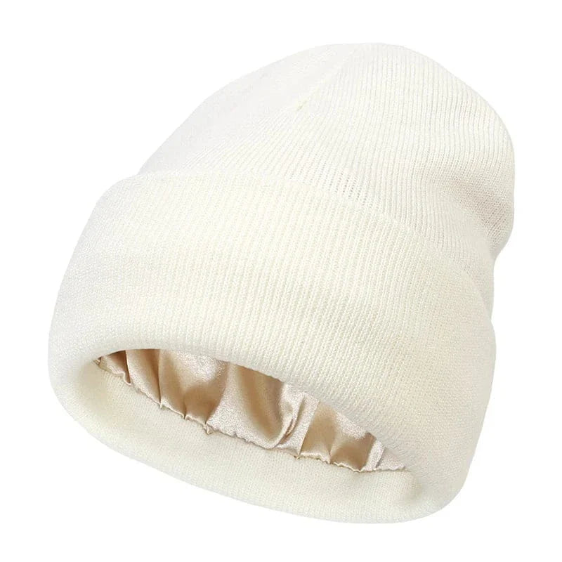 Bonnet Tricoté Doublure Satin