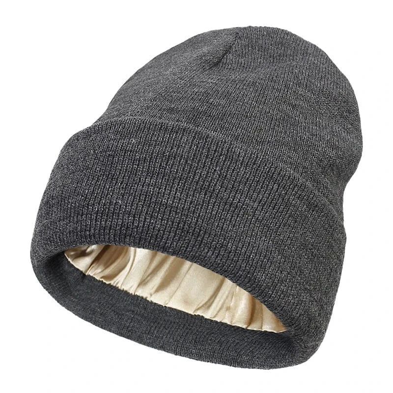 Bonnet Tricoté Doublure Satin