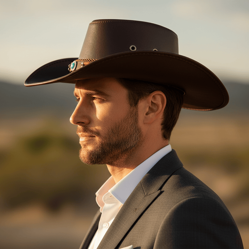 Chapeau Cowboy Cuir Western Image
