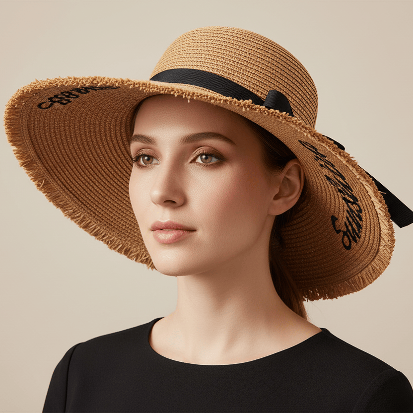 Chapeau de Paille Femme Pliable Image